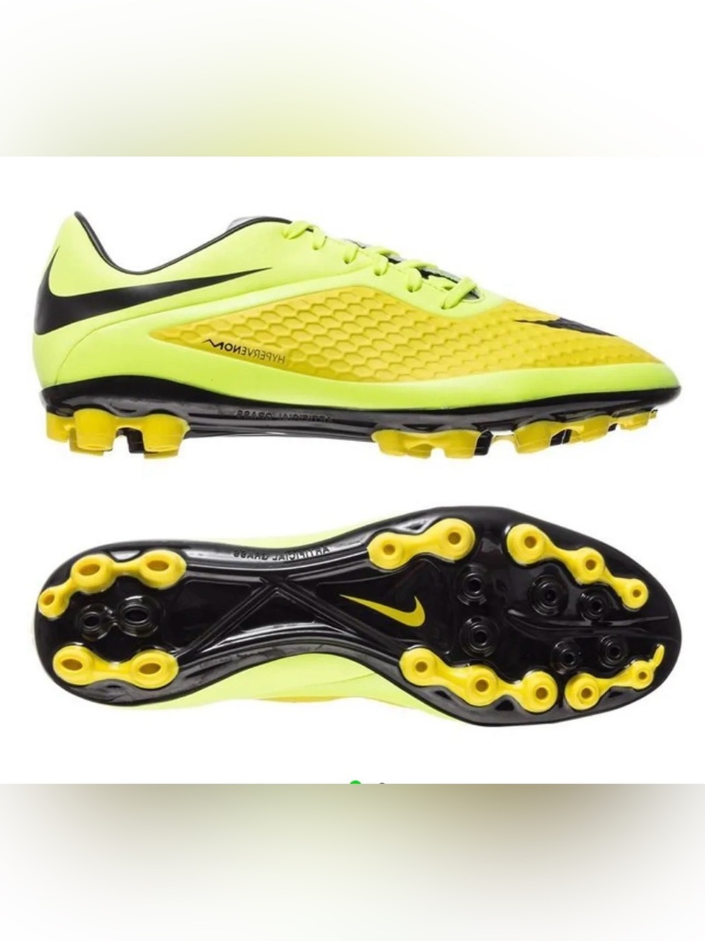 “RARE”NIKE HYPERVENOM PHELON AG SONIC YELLOW/BLACK/CHROME/VOLT ICE.